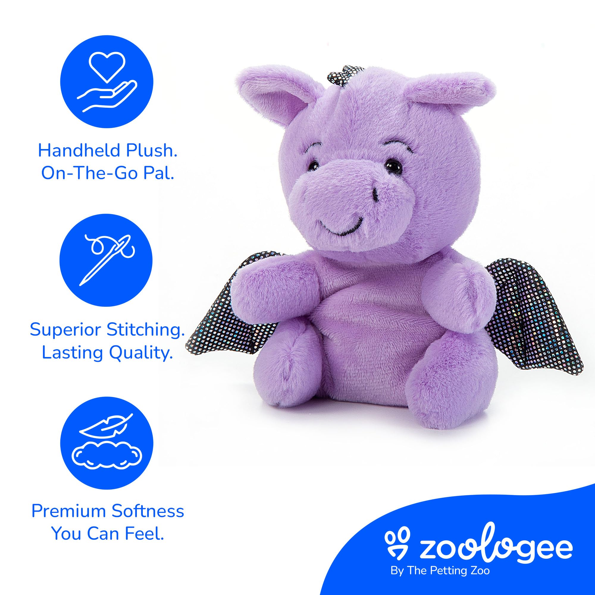 Amazon.com: The Petting Zoo Purple Dragon Stuffed Animal Plushie